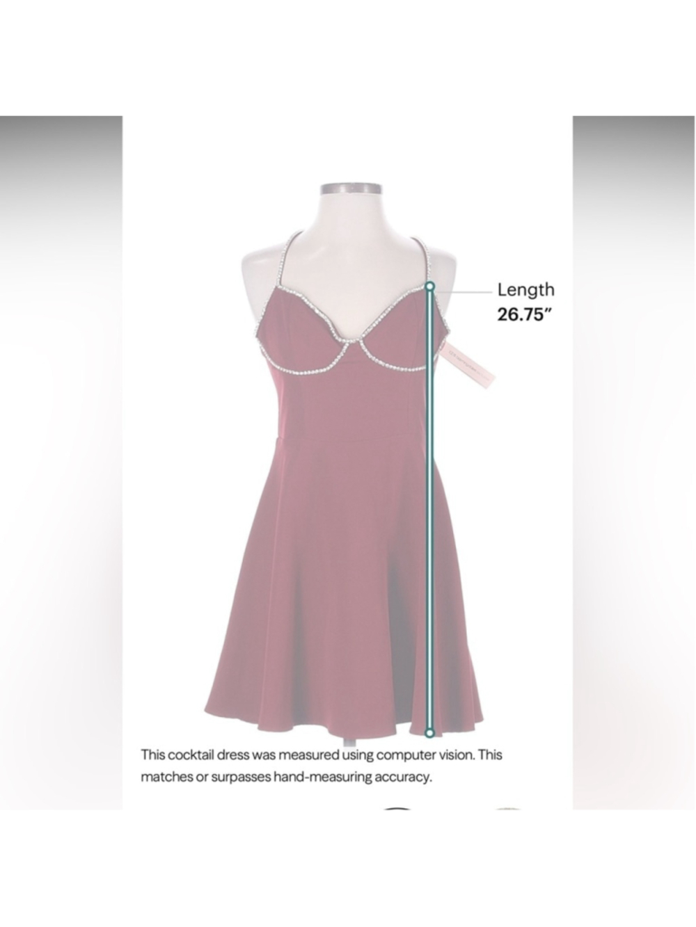 Crystal Trim Mini Dress - Picture 3 of 6